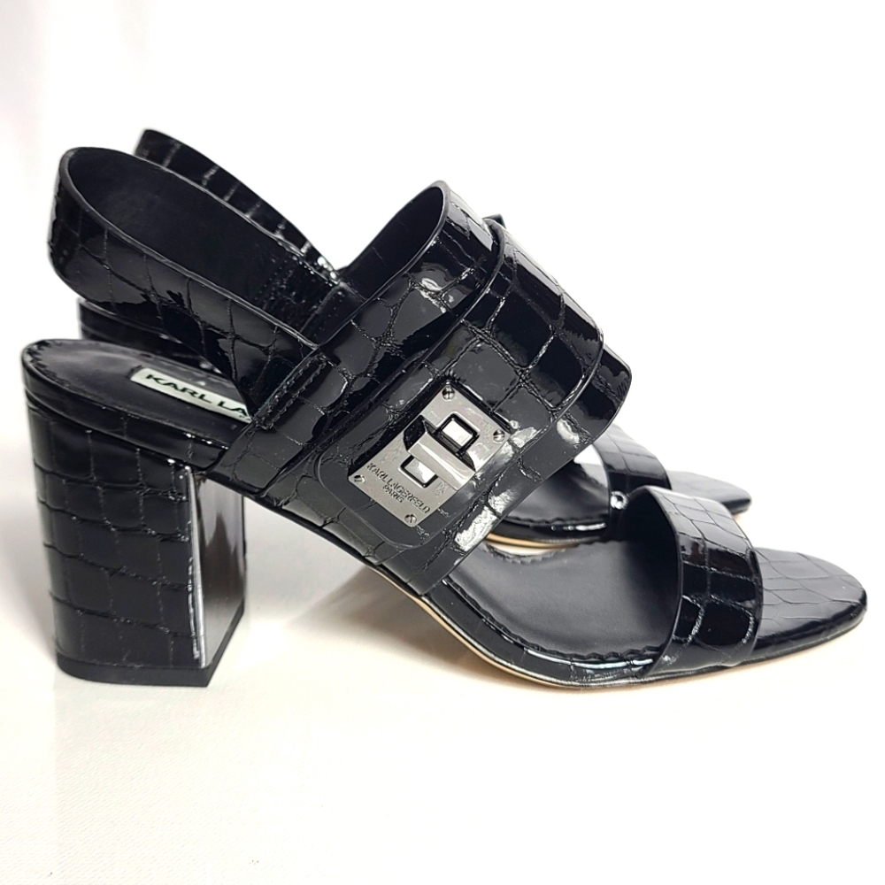 Karl Lagerfeld Jaylynn Leather Slingback Sandals